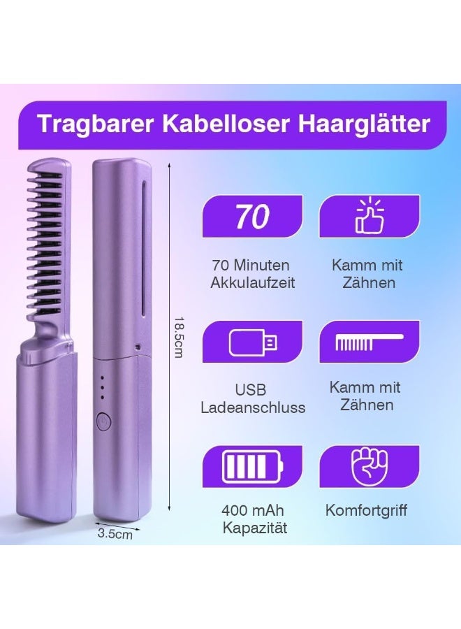 Hair Straightener Brush for Women – Electric Heated Straightening Comb – Fast Heating Anti-Frizz Hair Smoothing Brush – Easy One-Step Styling Tool for Straight, Soft & Shiny Hair - Image 4